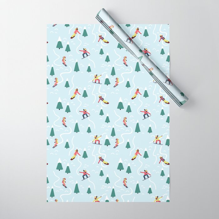 Snowboarding Girls Wrapping Paper