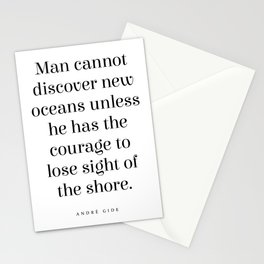 Man cannot discover new oceans - Andre Gide Quote - Literature - Typography Print Stationery Card
