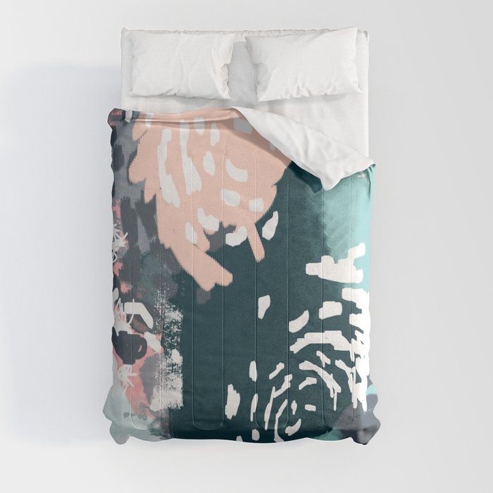 August - abstract minimal trendy color palette hipster home decor Comforter