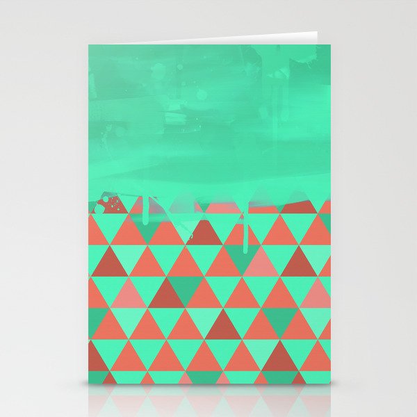 Triangle Dip Mint Stationery Cards