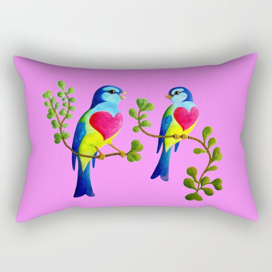 finches love Rectangular Pillow
