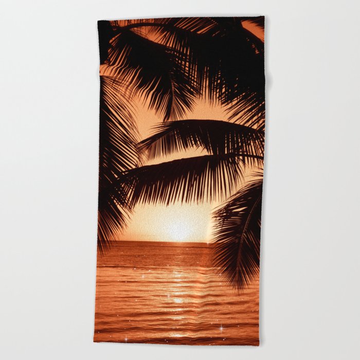 Sunset Palm Beach Beach Towel