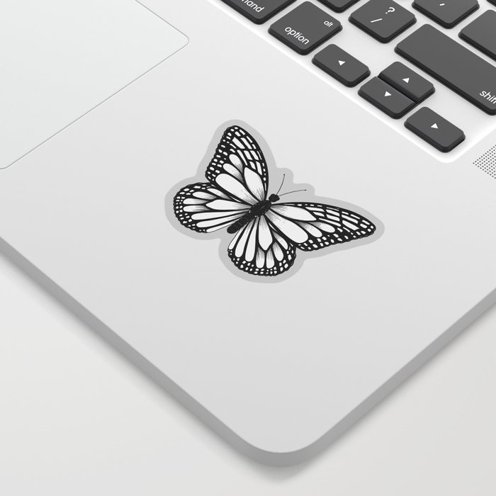 Monarch Butterfly - Black and White Color Palette Sticker
