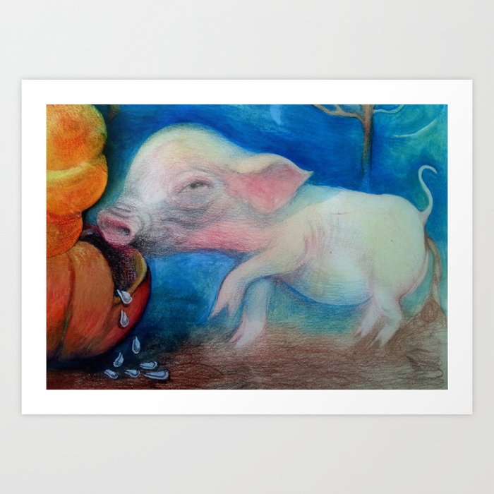 One Pig  Art Print