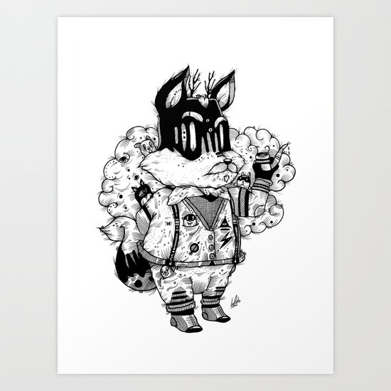 Watch & Learn Dear Creatures (Black & White Version) Art Print