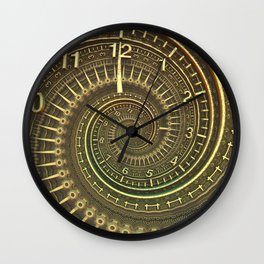 Bronze Metallic Ornate Spiral Time Machine Wall Clock