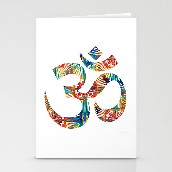 Om 4 - Unique Red and Blue Primary Colors Symbol - Sharon Cummings Stationery Cards