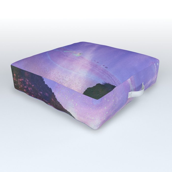 Mountain Landscape in Magical Film Soup Outdoor Floor Cushion