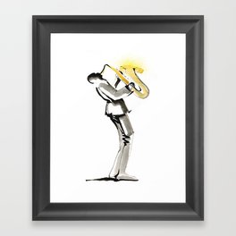 Musician Saxophonist Drawing Series Framed Art Print