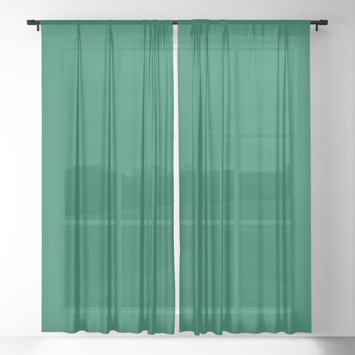 Solid Emerald Color Sheer Curtain