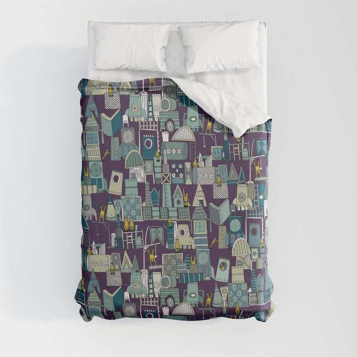 space rocket construction Duvet Cover