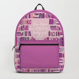 Mr Darcy Quote Bookcase Backpack
