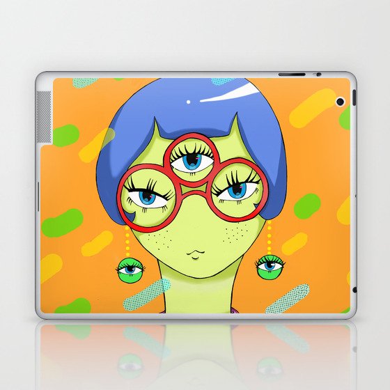 La femme à lunettes. Laptop & iPad Skin