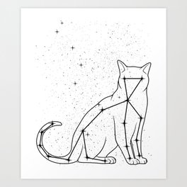 Cats Zodiac Star Constellation Gift Art Print | Russian, Adorable, Wild, Ragdoll, Gift, Cats, Pet, Cute, Fold, British 