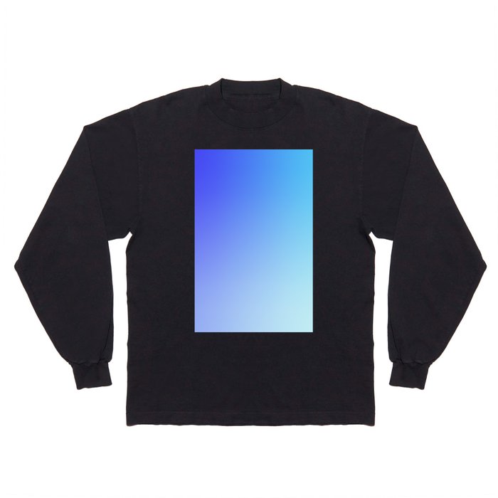 24 Blue Gradient 220506 Aura Ombre Valourine Digital Minimalist Art Long Sleeve T Shirt