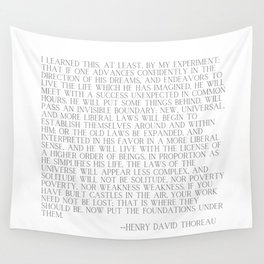 Advance Confidently in the Direction of your Dreams, Thoreau Typography Wall Tapestry