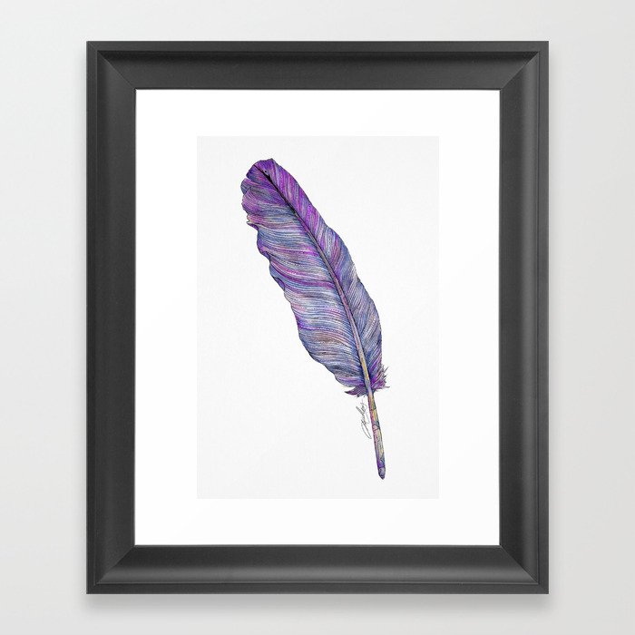 Cosmic Feather Framed Art Print