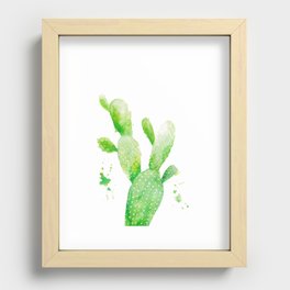 Watercolour Cactus Recessed Framed Print
