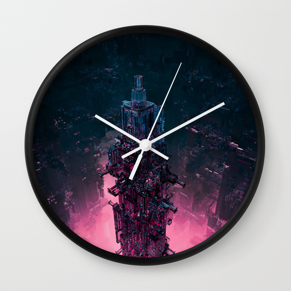 The Technocore 3d Render Of Futuristic Structure Wall Clock By Grandeduc Society6