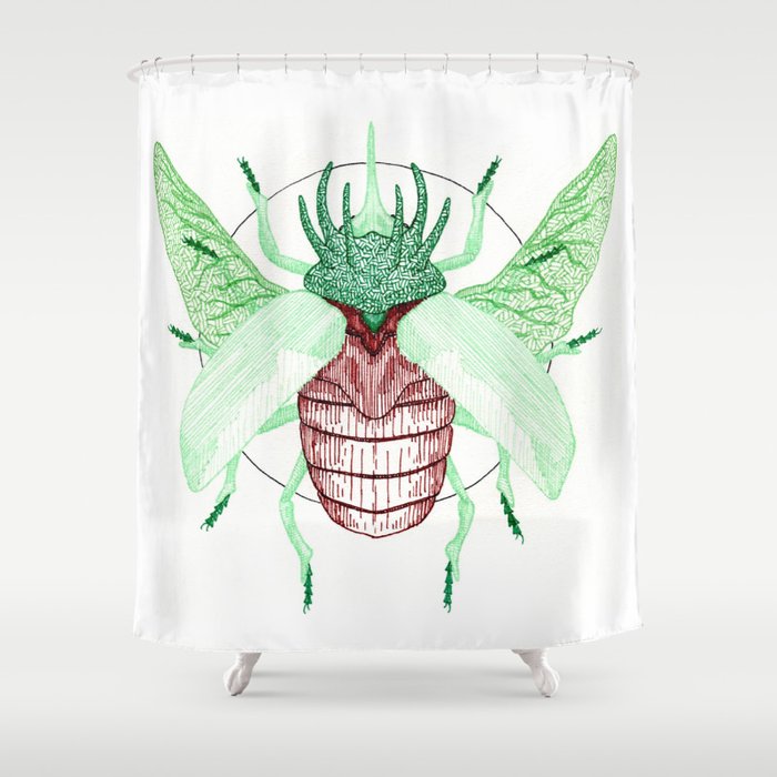 Thorned Atlas Beetle Shower Curtain