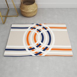 Bohemian Orange + Navy Knot Arches Area & Throw Rug