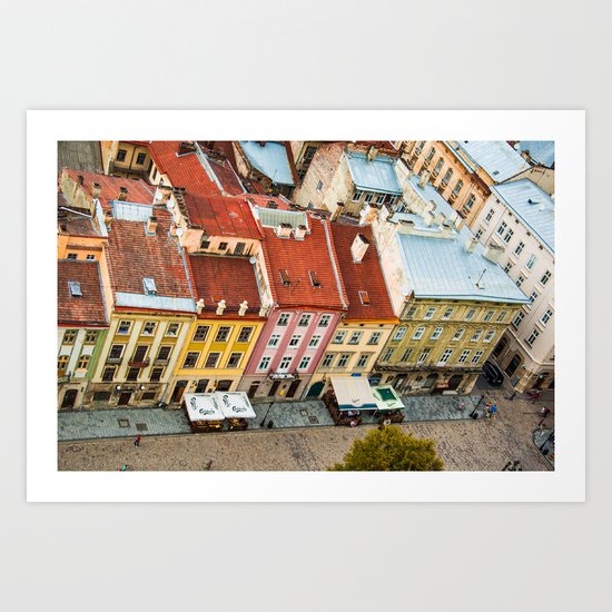 the rooftops of the city Art Print