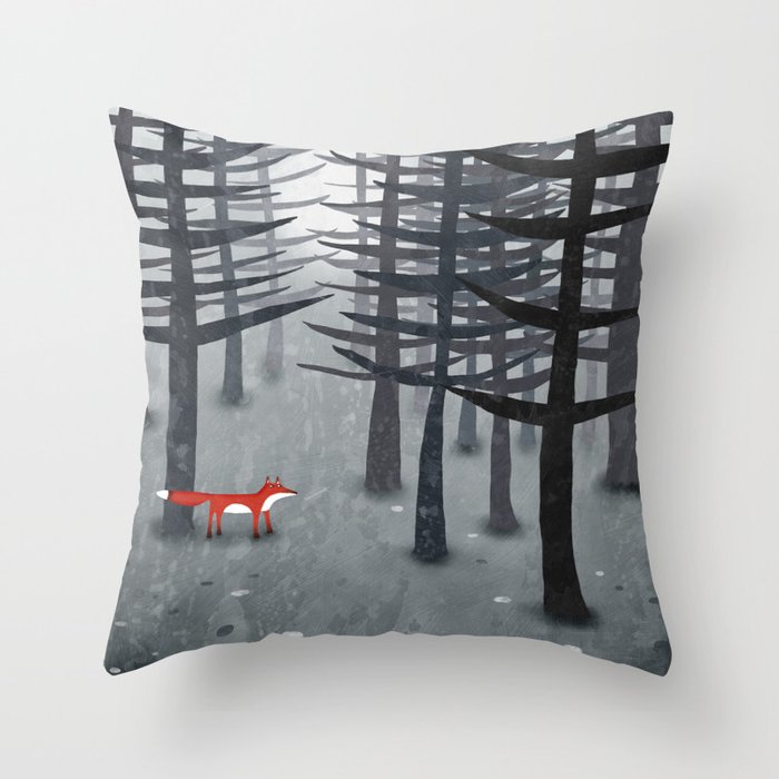 The Fox and the Forest Throw Pillow