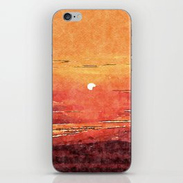 Sunset of Royal Red Watercolor iPhone Skin