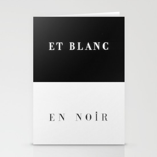 Et Blanc En Noir Stationery Cards