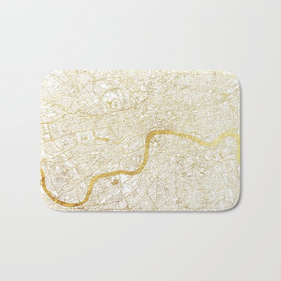 London Map Gold Bath Mat
