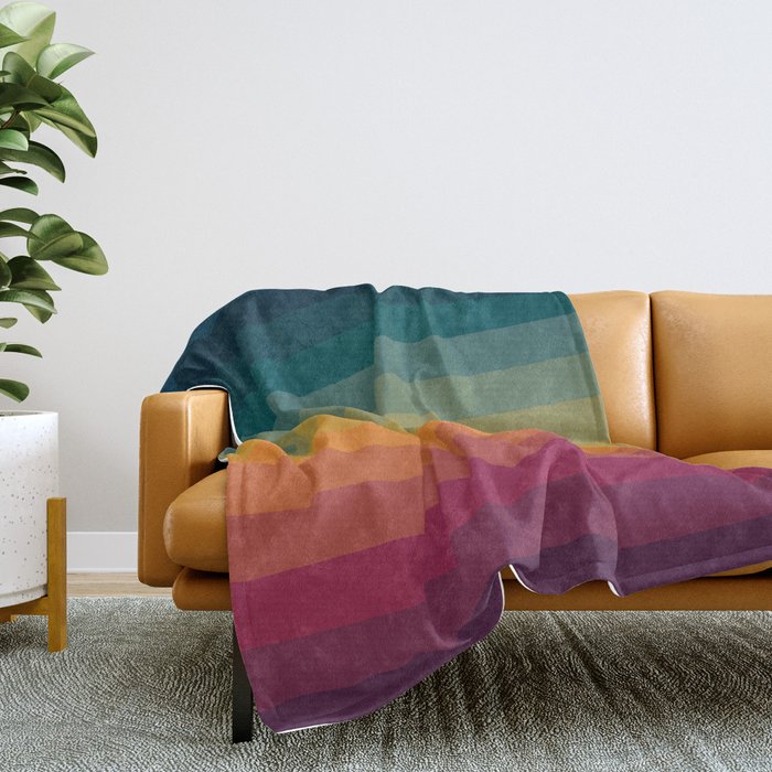 Colorful striped store throw blanket
