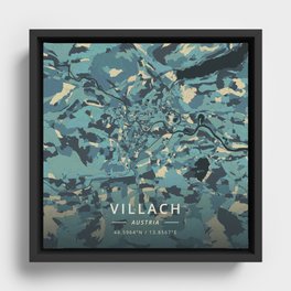 Villach, Austria - Cream Blue Framed Canvas