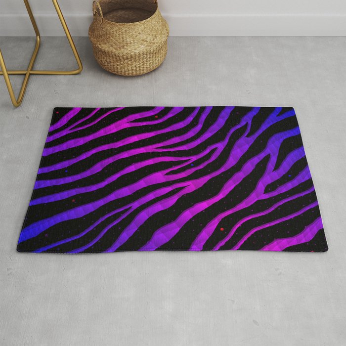 Ripped SpaceTime Stripes - Blue/Pink Rug