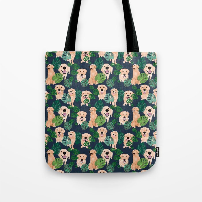 Golden Retrievers Tropical Tote Bag