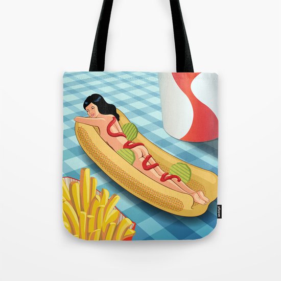 Hot Dog Girl Tote Bag