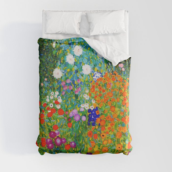 Gustav Klimt “ Farmer's Garden ” Duvet Cover