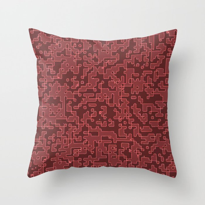 Mosaic, abstract, red, pattern, acrylic, colorful, homedecor, decor, minimal,  Throw Pillow