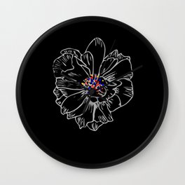 White stroke flower rainbow anthers Wall Clock