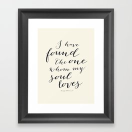 Song of Solomon - I Have Found the One Whom My Soul Loves - In Cream Framed Art Print