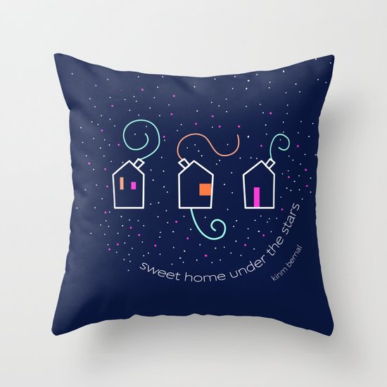 Sweet home under the stars Throw Pillow