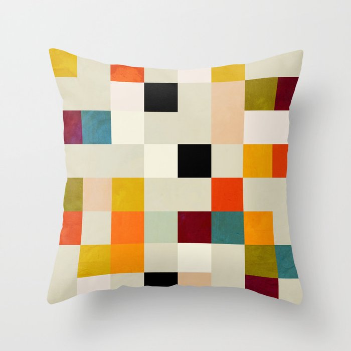 modern mid century chequers Throw Pillow