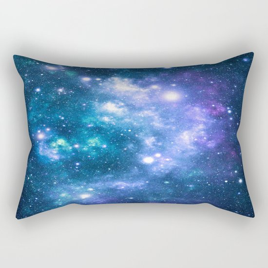 Violet Teal Galaxy Nebula Rectangular Pillow