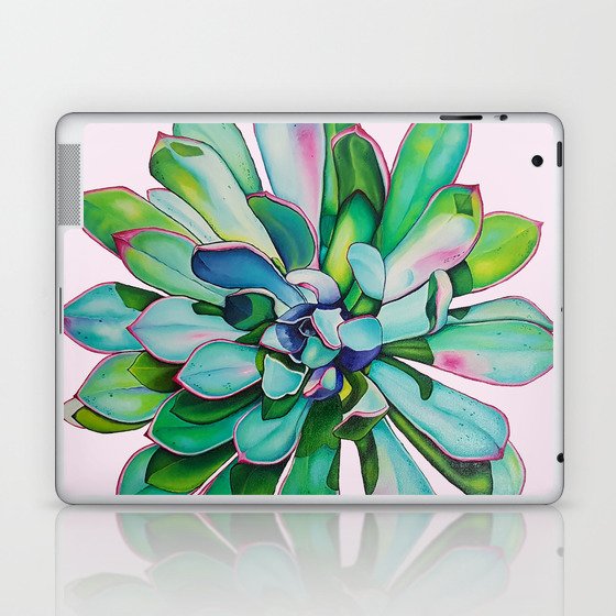 Cactus in Pastel Pink Oil Painting Laptop & iPad Skin