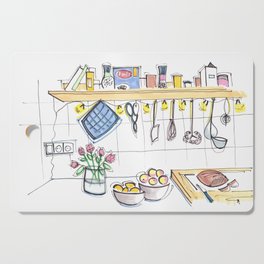 cozy kitchen in Berlin Cutting Board