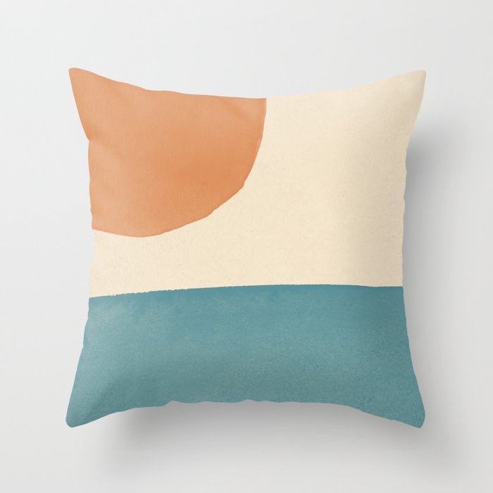 Paint Block Seascape Throw Pillow