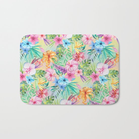 Wispy Summer Floral Bath Mat