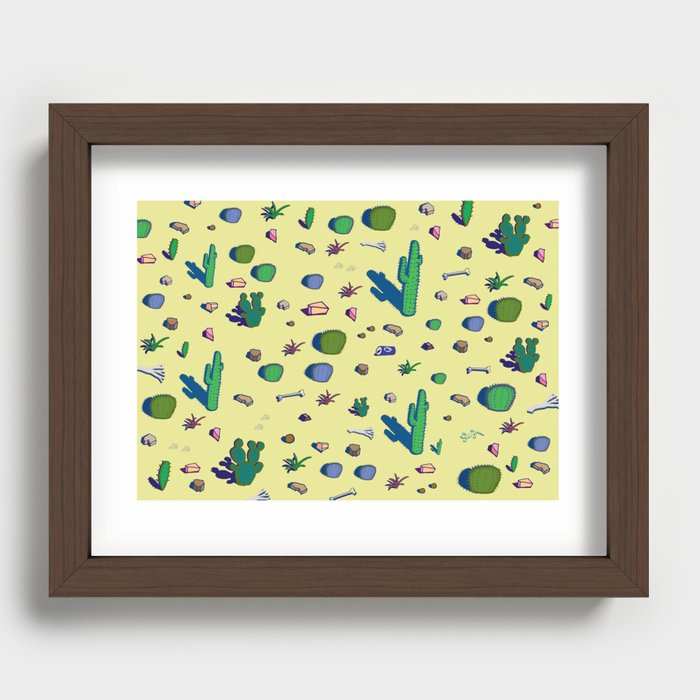 Funny Colorful Abstract Art Print - Sedona Cactus. Day Recessed Framed Print