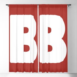 B (White & Maroon Letter) Blackout Curtain