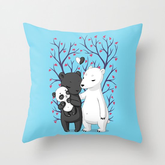 Bear Family Throw Pillow