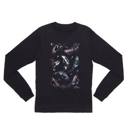 "Orca Pod in Watercolor" by Amber Marine, Killer Whale Art, © 2019 Long Sleeve T Shirt